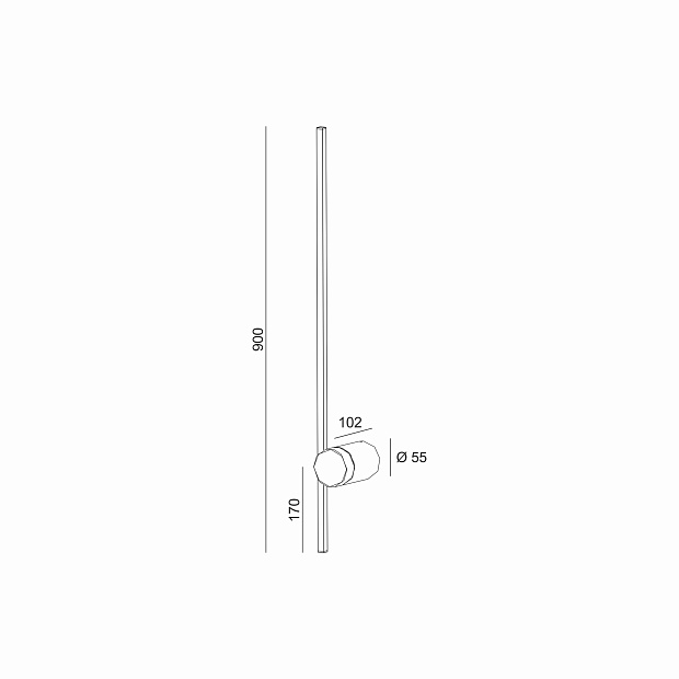 Skarlat  RWLB101 9W BK 4000K