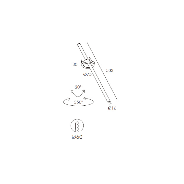 Skarlat  RSL74197 3W BK 3000K