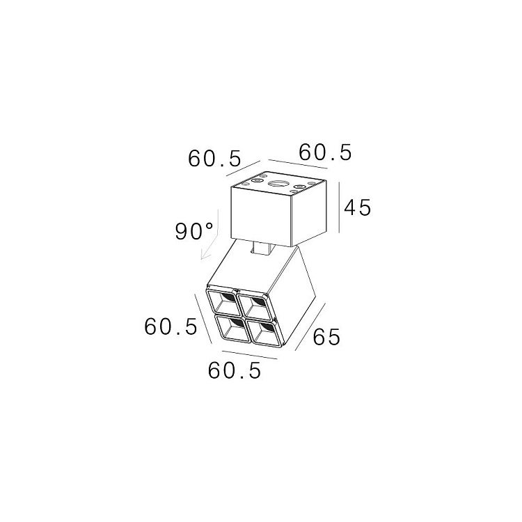 Skarlat  RSLC78026 4×2W BK 4000K