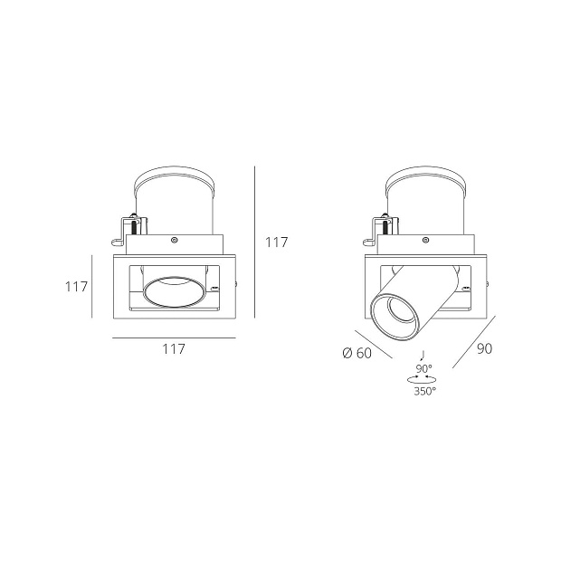 Skarlat  RGL7117-1 1×12W WH+BK 3000K
