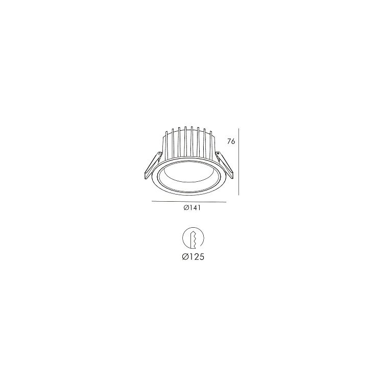 Skarlat RDL73028-5 24W BK 4000K