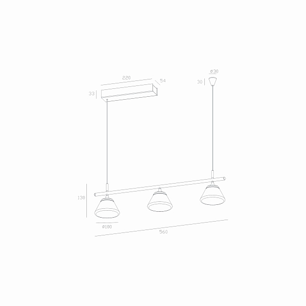 Skarlat RHL77026 3*6W BK 3000K